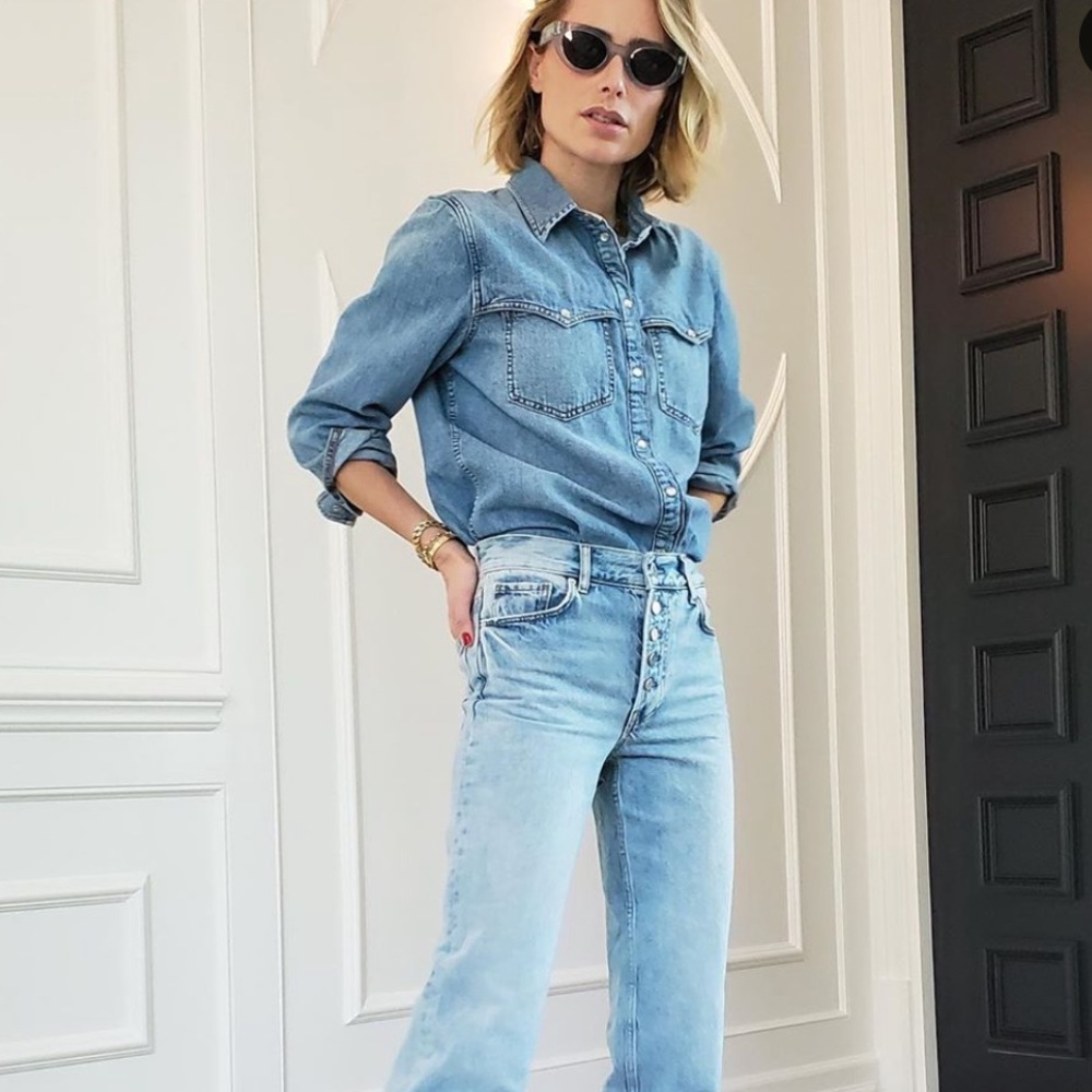 HUGE SALE Anine Bing Etta Jean in Washed Light a Blue 24
